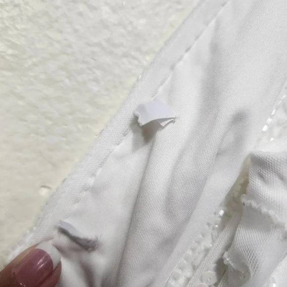 Lulus The Sweetest Vows White Beaded Sequin Mermaid Maxi Dress Wedding Bridal - Picture 13 of 14